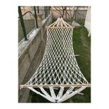 NOVAAVM Pamuk Hamak Çift Makrome Örgülü Tek Kişilik Salıncak Bağlama İpi Dahil Konforlu 95x220 Cm