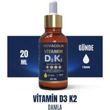 Novacolin Novacolın Vitamin D3+K2 20 ml Damla Türkiye Menşeli İçerik: Zeytinyağı, Vitamin D3 ve K2