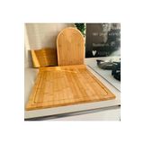 novaliz home Büyük Boy Bambu Kesme Tahtası - Tezgah Üstü Hamur Açma Tahtası - 46 x 53 cm Bambu Kesme Tahtası