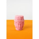 Novamia Art El Yapımı Buda Desenli Dekoratif Renk Çeşitli Yoga ve Hediyelik Mum - Pembe