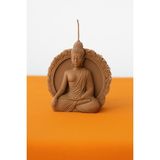 Novamia Art El Yapımı Büyük Yogi Renkli Buda Hediyelik Mum - Kahverengi - Bej