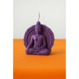 Novamia Art El Yapımı Büyük Yogi Renkli Buda Hediyelik Mum - Mor