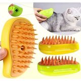 NOVASHOP Buharlı Kedi & Köpek Yıkama Fırçası Tarağı, Buharlı Kedi Tarağı, Evcil Hayvan Tarağı - Sarı