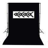Novatechpro 1.5x2 Metre Black Screen Siyah Fon Perde ve Taşınabilir 2 Ayaklı Fon Standı + 4 Adet Fon Mandalı
