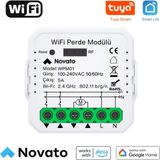 Novato Tuya Uyumlu WiFi Perde Panjur Kepenk Motor Kontrolcüsü - Mobil Uygulama, Anahtar Girişli, Otomatik Kalibrasyon, Yüzdesel Kontrol, Google Asistan ,Amazon Alexa, Smart Life Destekli Switch