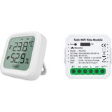 Novato WiFi Kablosuz Termostat Seti - Pilli Sensör + Kuru Kontak Röle ( Tuya - Smart Life Uyumlu )
