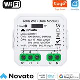 Novato WiFi Tek Çıkışlı Akıllı Röle WRM01 - 10A, Anahtar Girişli ( Tuya - Smart Life Uyumlu )