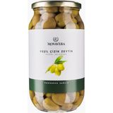 Novavera Yeşil Çizik Zeytin Büyük Boy 1 Lt Cam Kavanozda Doğal Salamura Sofralık - 650 gr