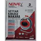 Novax 4lü Grup Makaralı Uzatma Kablo 3x2.5 20mt Siyah