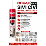 Novax N 800 Sıvı Çivi Montaj Yapıştırıcı Strafor Eps-Xps Levhalarda Süpürgelik Pervazlarda 280 ml