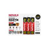 Novax **Siyah ** Silikonize Mastik Silikon 450 gr Black 3 Adet Gönderilir