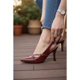 NOVELLAM SHOES Kadın Esten Bordo Rugan Klasik Topuklu Ayakkabı