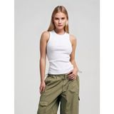Novelle Halter Yaka Fitilli Atlet - Beyaz - 2XL