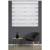 Noveva Home Pliseli Zebra Stor Perde 3050 Beyaz Ev Ofis Mutfak Balkon Çocuk Odası Yatak Odası Salon Perdesi