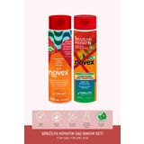 NOVEX Brezilya Keratin - Kurumuş Ve Zarar Görmüş Saçlar Için Şampuan 300ml Saç Kremi 300ml -