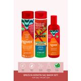 NOVEX Brezilya Keratin - Şampuan 300ml Saç Kremi 300ml Konsantre Sıvı Keratin 250ml -