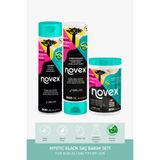 NOVEX Mystic Black - Kuru Bukleli Saçlar Için Onarıcı Şampuan 300ml + Saç Kremi 300ml + Saç Maskesi 400g