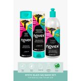 NOVEX Mystic Black - Kuru Bukleli Saçlar Için Onarıcı Şampuan Saç Kremi Durulanmayan Krem 500ml