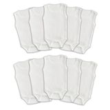 Novibaby 10'lu Ribana Bebek Atlet Body Zıbın Raporlu Çıtçıtlı Beyaz 100% Pamuk - Ribana Bebek Body Zıbın (Beyaz, 6-9 Ay)