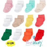 Novibaby 12'li Bambu Yenidoğan Bebek Çorap I Mix Girl I Kız Erkek Bebek Çorabı - 1 - 1,5 Yaş - Karışık - Pembe