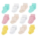 Novibaby 12'li Bambu Yenidoğan Bebek Çorap, Kız Erkek Bebek Çorabı (Fresh, 0-6 Ay)