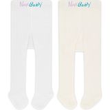 Novibaby 2'li Bebek Pamuklu Külotlu Çorap, Çocuk Yenidoğan Pamuk Kız Erkek Okul Çorabı, Beyaz Ekru Pembe - Beyaz - Ekru - 3 - 4 Yaş