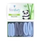 Novibaby 3'lü Bambu Yenidoğan Bebek Çorap (Blue Stone, 6-12 Ay)