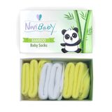 Novibaby 3'lü Bambu Yenidoğan Bebek Çorap (Flower, 6-12 Ay)