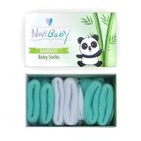Novibaby 3'lü Bambu Yenidoğan Bebek Çorap (Minty, 6-12 Ay)
