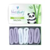 Novibaby 3'lü Bambu Yenidoğan Bebek Çorap (Purpy, 6-12 Ay)