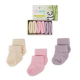 Novibaby 3'lü Bambu Yenidoğan Bebek Çorap (Sweet, 6-12 Ay)