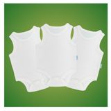 Novibaby 3'lü Bebek Atlet Body Zıbın Çıtçıtlı 100% Pamuk (Beyaz, 12-18 Ay)