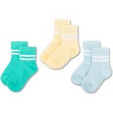 Novibaby 3'lü Pamuklu Çocuk Kolej Soket Çorap Bebek Unisex Kız Kadın Erkek Okul Çorabı, Beyaz Siyah Pembe - 0 - 1 Yaş - Mint - Sarı