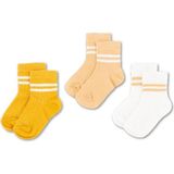 Novibaby 3'lü Pamuklu Çocuk Kolej Soket Çorap Bebek Unisex Kız Kadın Erkek Okul Çorabı, Beyaz Siyah Pembe - 1 - 2 Yaş - Hardal - Bej