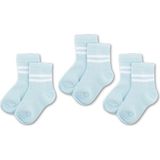 Novibaby 3'lü Pamuklu Çocuk Kolej Soket Çorap Bebek Unisex Kız Kadın Erkek Okul Çorabı, Beyaz Siyah Pembe - 1 - 2 Yaş - Mavi