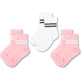 Novibaby 3'lü Pamuklu Çocuk Kolej Soket Çorap Bebek Unisex Kız Kadın Erkek Okul Çorabı, Beyaz Siyah Pembe - 3 - 4 Yaş - Pembe - Beyaz