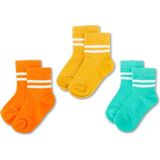 Novibaby 3'lü Pamuklu Çocuk Kolej Soket Çorap Bebek Unisex Kız Kadın Erkek Okul Çorabı, Beyaz Siyah Pembe - 5 - 6 Yaş - Turuncu - Hardal