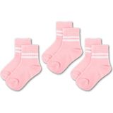 Novibaby 3'lü Pamuklu Çocuk Kolej Soket Çorap Bebek Unisex Kız Kadın Erkek Okul Çorabı, Beyaz Siyah Pembe - 7 - 8 Yaş