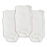 Novibaby 3'lü Ribana Bebek Atlet Body Zıbın Raporlu Çıtçıtlı Beyaz 100% Pamuk - Ribana Bebek Body zıbın (Beyaz, 24-36 Ay)