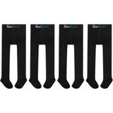 Novibaby 4'lü Bebek Pamuklu Külotlu Çorap, Çocuk Yenidoğan Pamuk Kız Erkek Okul Çorabı, Beyaz Ekru Pembe Vs. - 6-12 Ay - Siyah