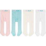 Novibaby 4'lü Bebek Pamuklu Külotlu Çorap, Çocuk Yenidoğan Pamuk Kız Erkek Okul Çorabı, Beyaz Ekru Pembe Vs. - Çok Renkli-KR9 - 3-4 Yaş