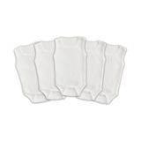 Novibaby 5'li 18-24 Ay Ribana Bebek Atlet Body Zıbın Beyaz Raporlu Çıtçıtlı 100% Pamuk Beyaz
