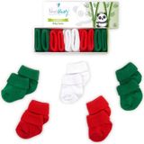 Novibaby 5'li Bambu Yenidoğan Bebek Çorabı I Christmas I 0-6 Ay - 0 - 6 Ay - Kırmızı - Yeşil