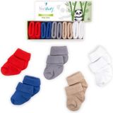 Novibaby 5'li Bambu Yenidoğan Bebek Çorabı I Cold Weather I 0-6 Ay - 0 - 6 Ay - Lacivert - Kırmızı - Bej