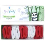 Novibaby 5'li Bambu Yenidoğan Bebek Çorabı I Flag I 0-6 Ay - 0 - 6 Ay - Kırmızı - Beyaz