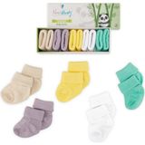 Novibaby 5'li Bambu Yenidoğan Bebek Çorabı I Funny I 0-6 Ay - 0 - 6 Ay - Sarı - Beyaz - Yeşil