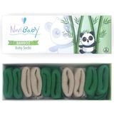 Novibaby 5'li Bambu Yenidoğan Bebek Çorabı I Greeny I 0-6 Ay - 0 - 6 Ay - Yeşil - Bej
