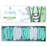 Novibaby 5'li Bambu Yenidoğan Bebek Çorabı I Minty I 0-6 Ay - 0 - 6 Ay - Mint - Beyaz