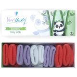 Novibaby 5'li Bambu Yenidoğan Bebek Çorabı I Purple Orange I 0-6 Ay - 0 - 6 Ay - Lila - Turuncu