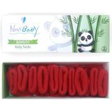 Novibaby 5'li Bambu Yenidoğan Bebek Çorabı I Rudy I 0-6 Ay - 0 - 6 Ay - Koyu Kırmızı